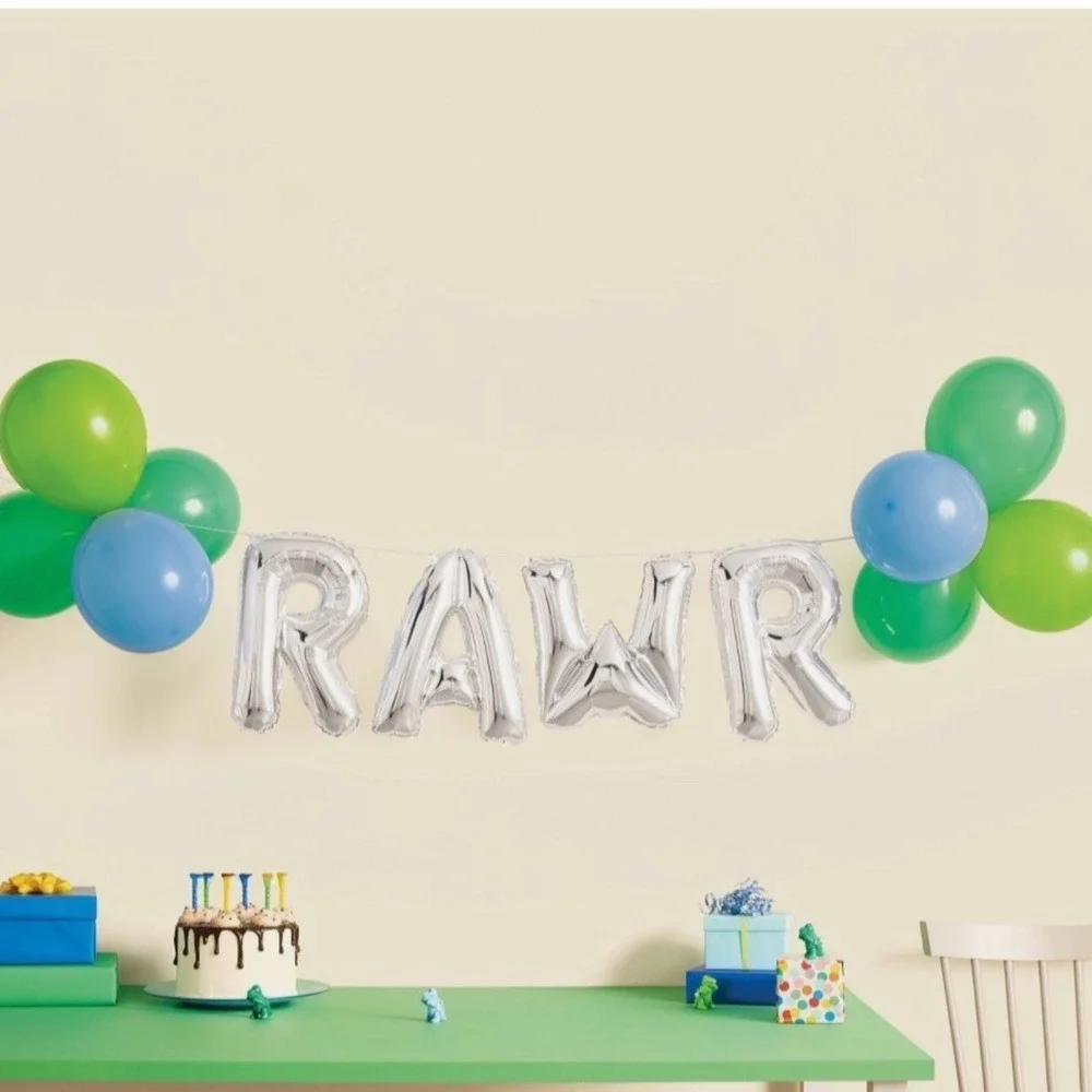 RAWR Dinosaur Theme Birthday Party Decoration Balloon Garland Kit 12 Pcs